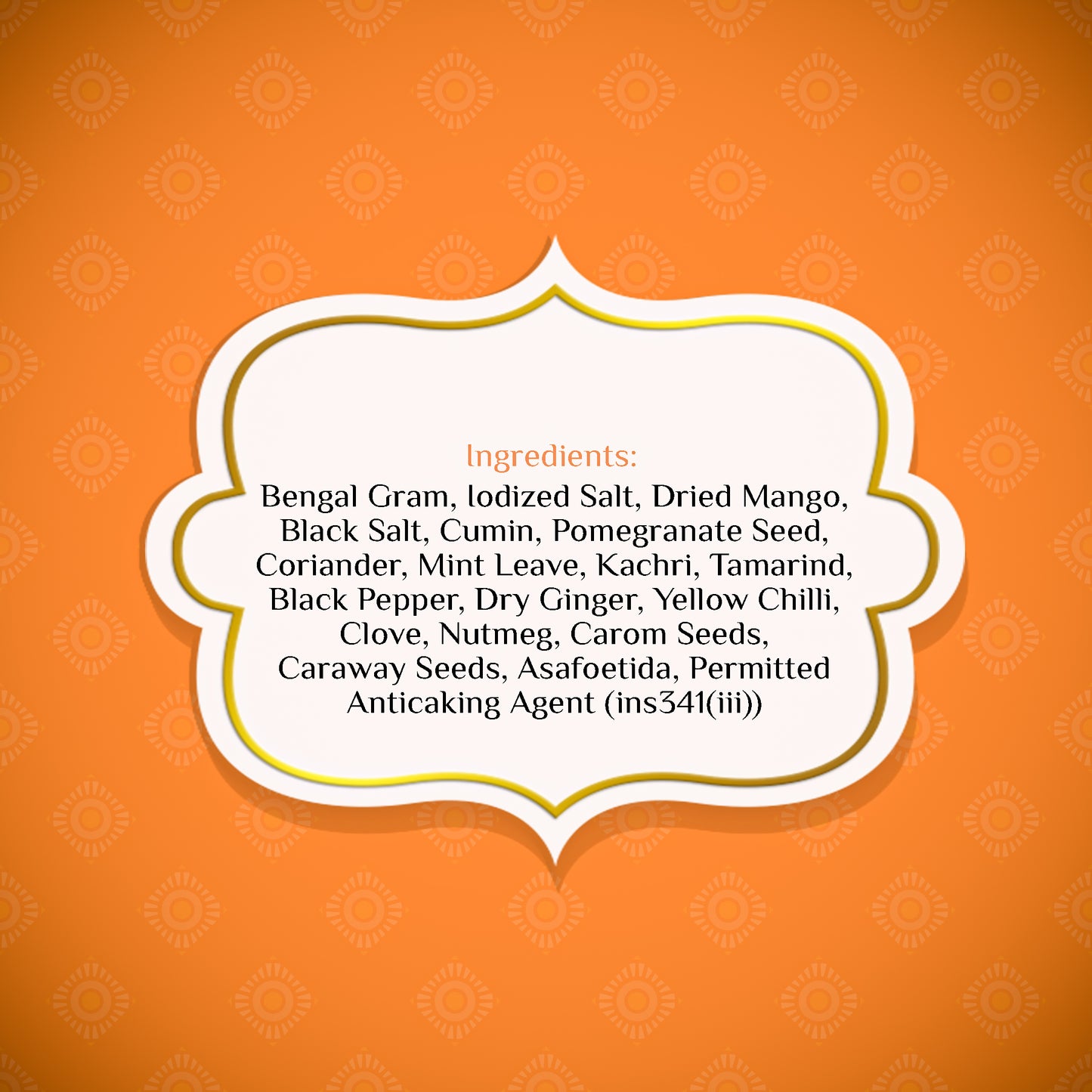 Chatpata Sattu Premix Ingredients