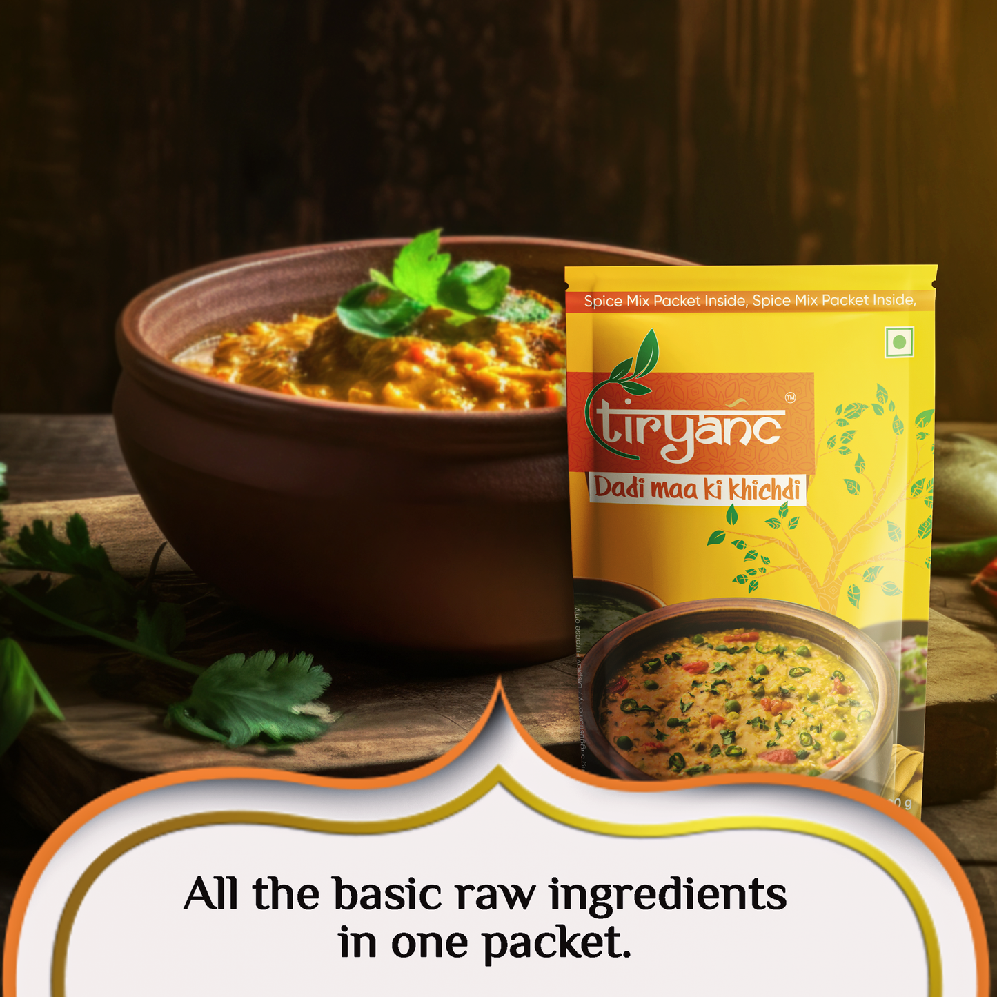 All the basic raw ingredients in one packet