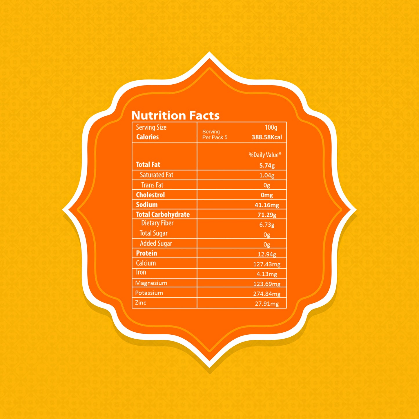 Masala Oats Nutrition Facts
