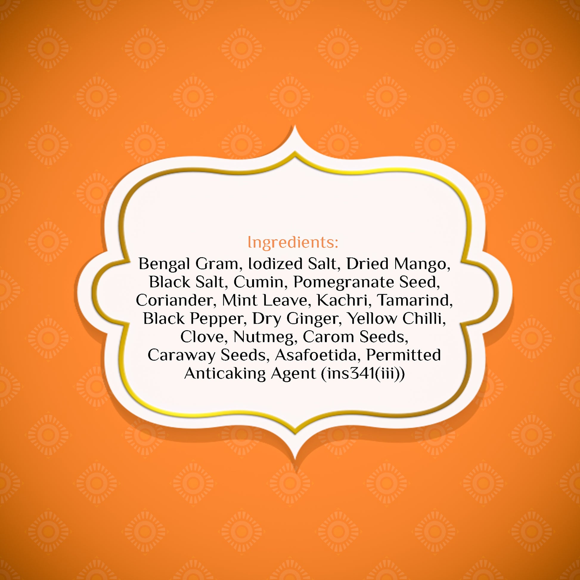 Chatpata Sattu Premix Ingredients