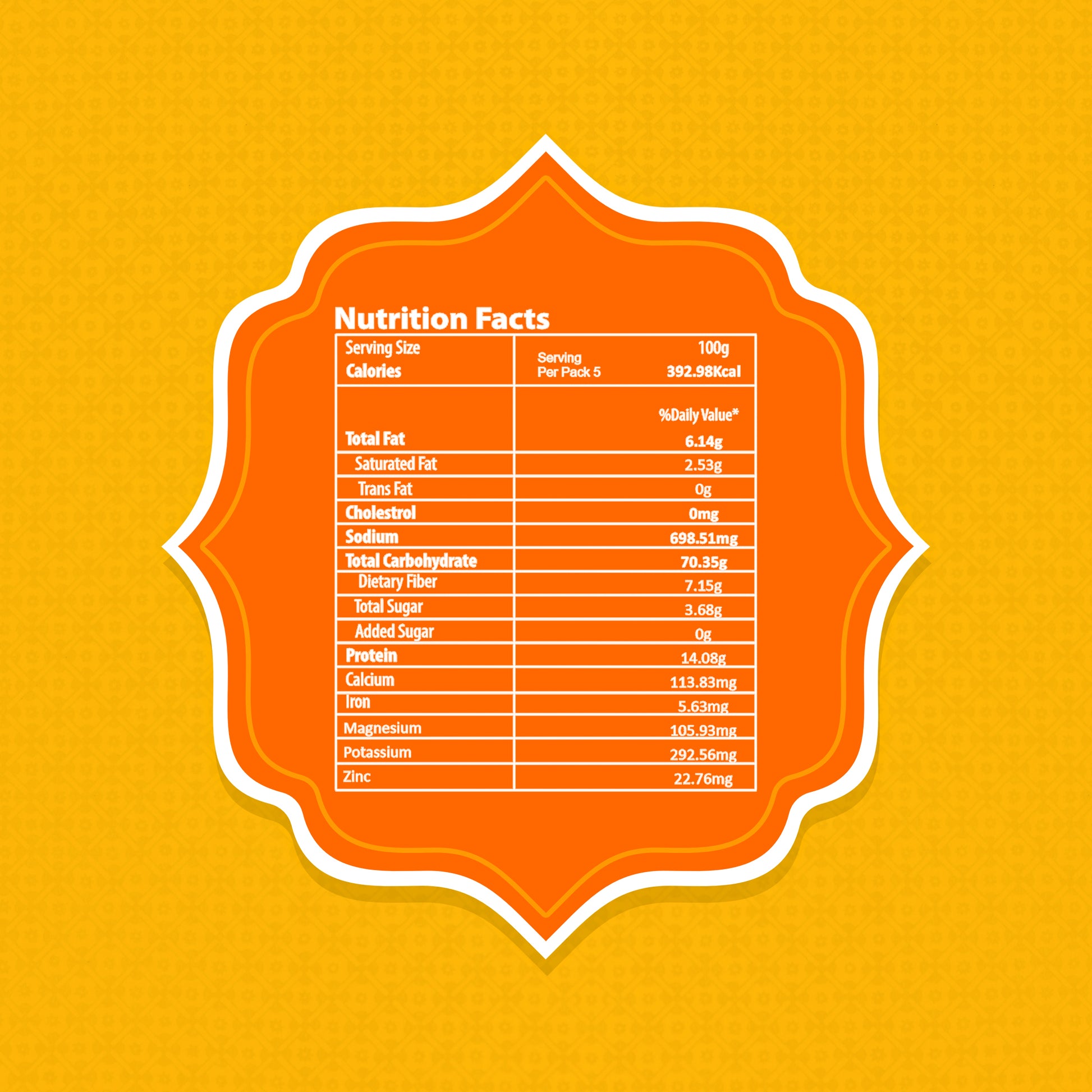 Cheese Tomato Oats Nutrition Facts