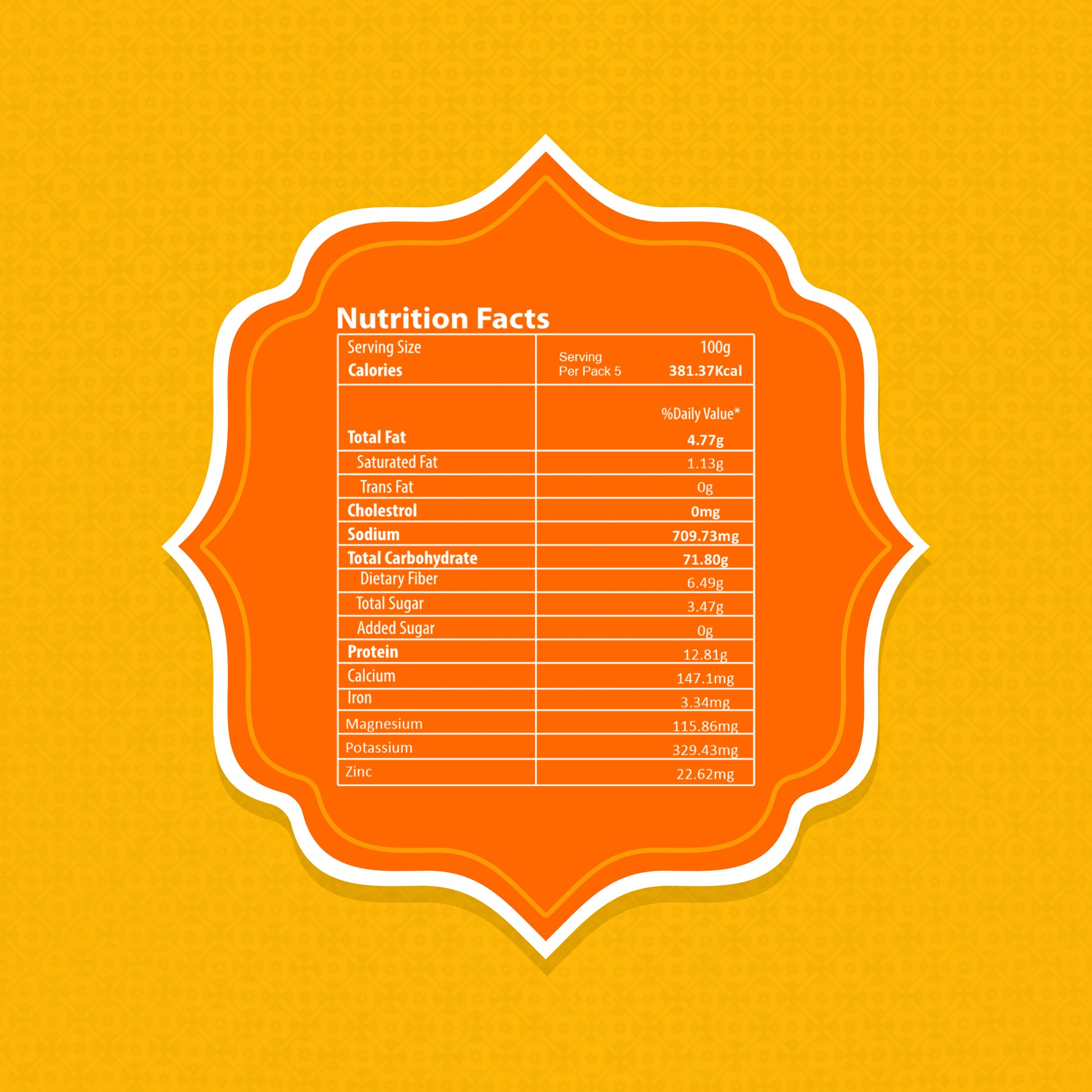Mashroomi Oats Nutrition Facts